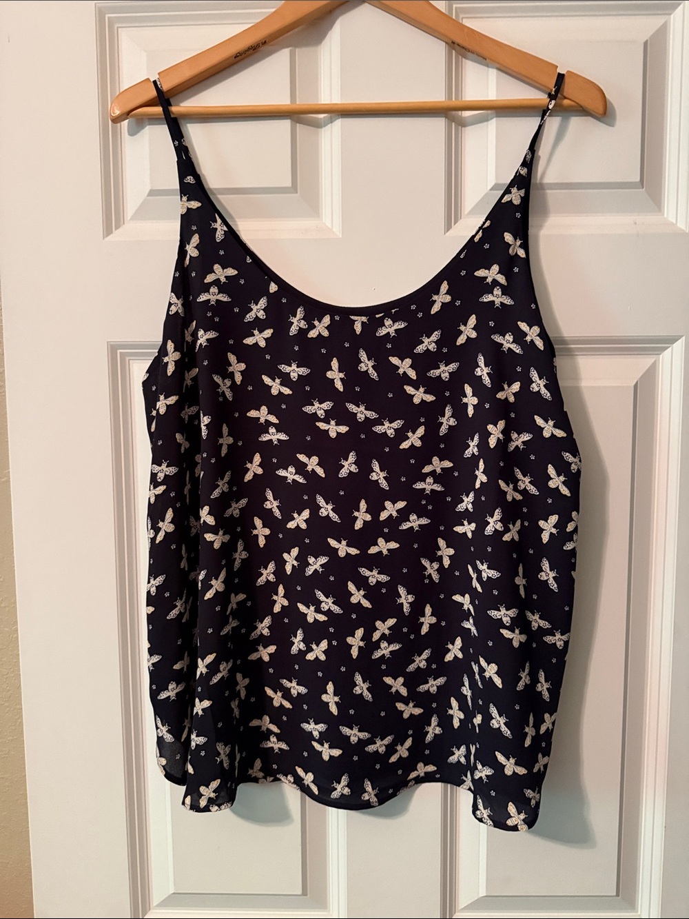 LOFT Navy Bee-Print Spaghetti-Strap Cami